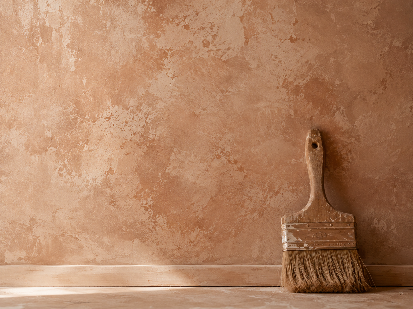 Freshly finished limewashed wall showcasing natural texture and tonal variation