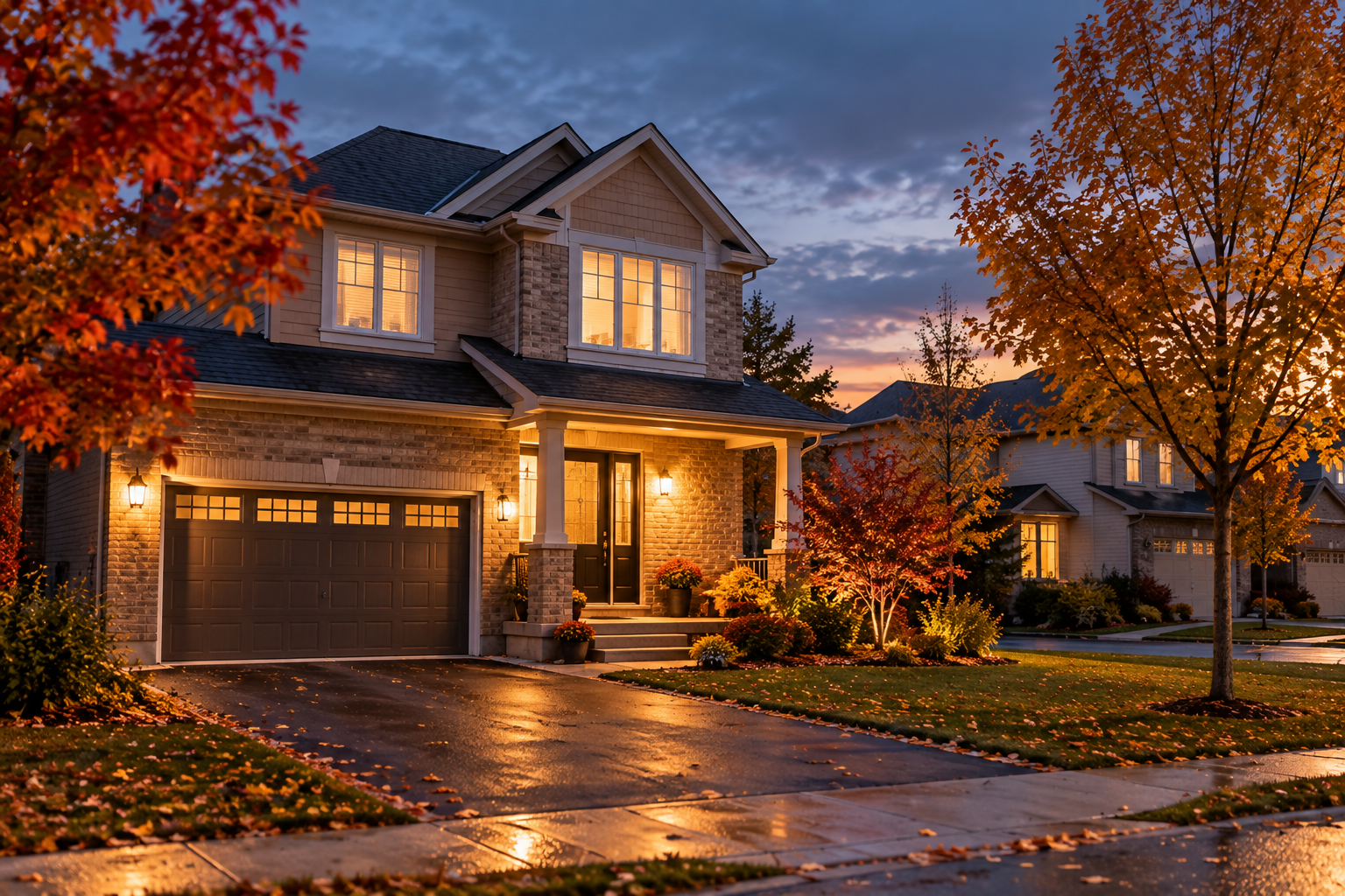 Modest Canadian suburban home at dusk illustrating the difference between home equity and monthly cash flow